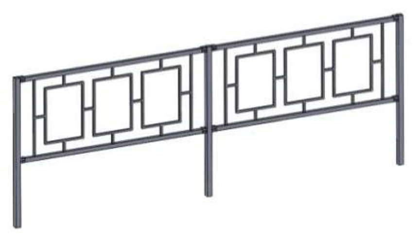 Пешеходное ограждение бетонируемое 2 метра 2000х850мм